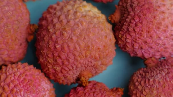 Exotische vruchten van Litchi — Stockvideo