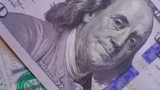 미국 달러, 매크로 샷. 돈의 배경 — 비디오