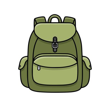 Yeşil sırt çantası vektör çizimi