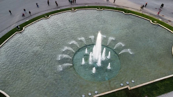 İtalya, Fountain ile Villa Reale Monza 'nın Hava Görüntüsü