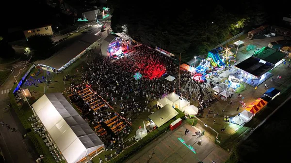 Seregno, Lombardy, İtalya 'da Madonna della Campagna Festivali' nin Hava Görüntüsü