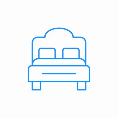 Yatak odası ev simgesi işareti vektörü