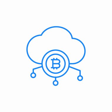 Kripto bulut simgesi işaret vektörü