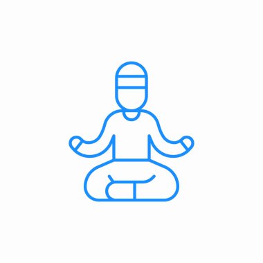 İnsan simgesi simgesi vektörü meditasyonu