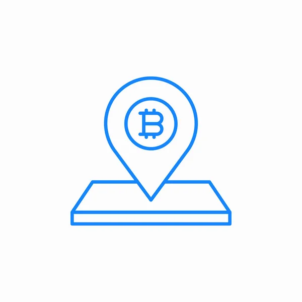 Bitcoin konum simgesi işaret vektörü