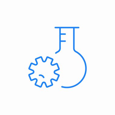 Laboratuvar ekipmanı matara virüs ikonu işaret vektörü