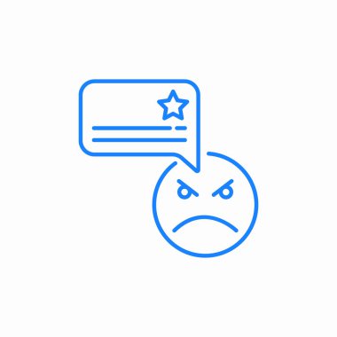 negatif gözden geçirme veya yorum simgesi işareti vektörü