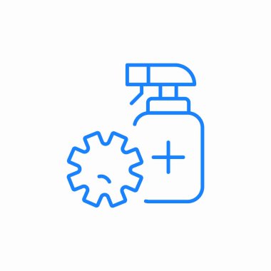 Tıbbi haçlı sprey şişesi ve virüs simgesi vektörü