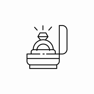 Elmas nişan yüzüğü simgesi işaret vektörü