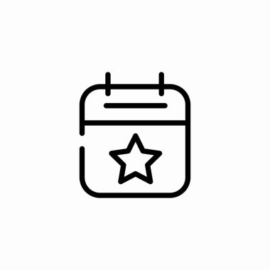 Takvim olayı yıldız simgesi işareti vektörü
