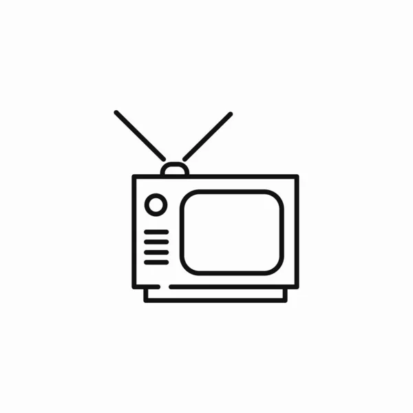 Eski retro televizyon simgesi işaret vektörü