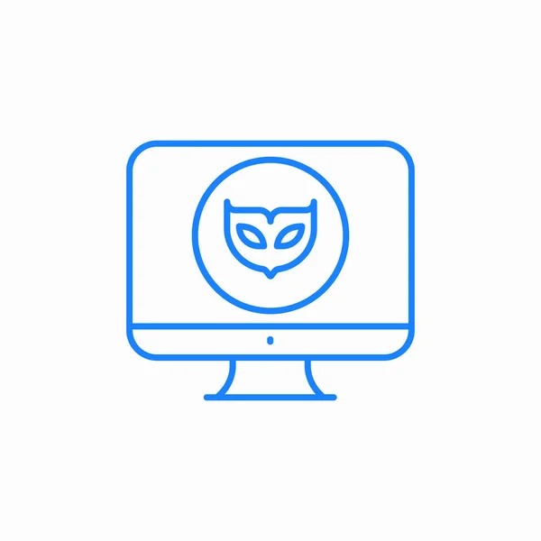 Monitör ekran simgesi işaret vektöründe gizlenmiş maske