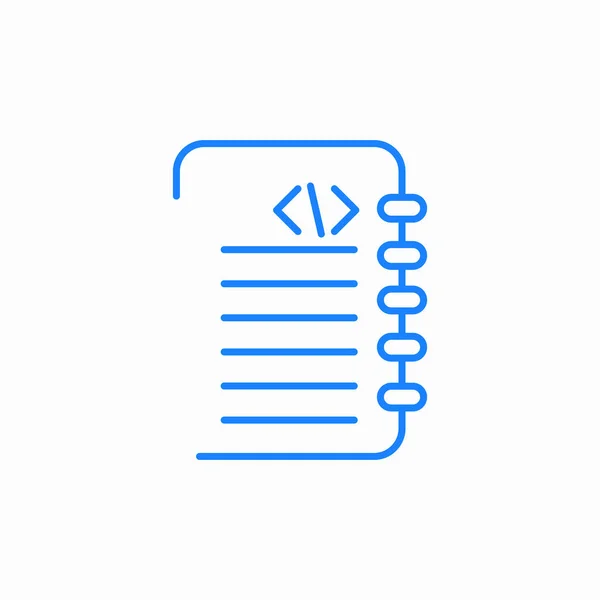 notepad ve kod sayfası html etiketleri veya kod simgesi işareti vektörü