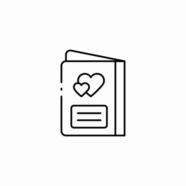 love heart book simgesi işaret vektörü