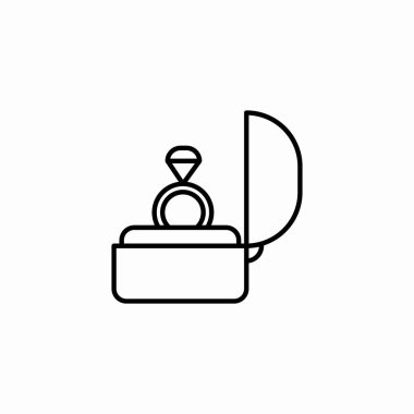 Elmas nişan yüzüğü simgesi işaret vektörü