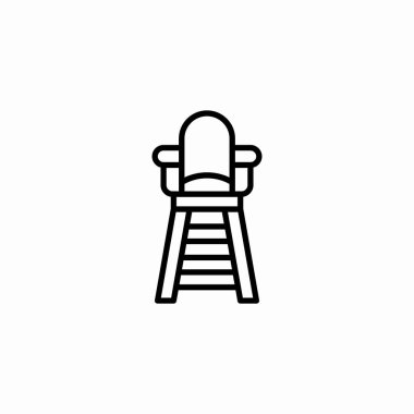 cankurtaran uzun sandalye simge işareti vektörü