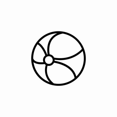 Şişirilebilir çizgili plaj topu simgesi işareti vektörü