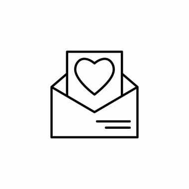 aşk harfi zarfının simge işareti vektörü