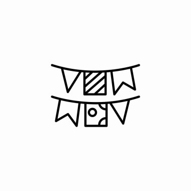 parti Bunting çelenk simgesi işareti vektörü