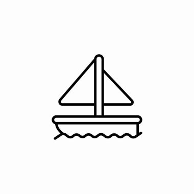 yelkenli küçük tekne simgesi işareti vektörü