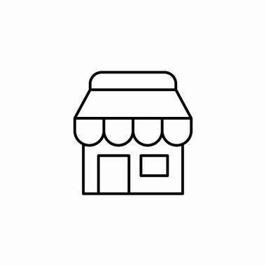 küçük dükkan tente simge işareti vektörü