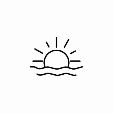 Okyanus simgesi üzerinde gün doğumu