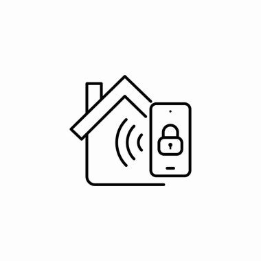 akıllı ev güvenliği simge işareti vektörü
