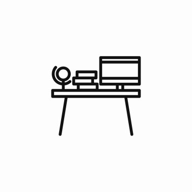 ofis masası yapılandırma simgesi imzalama vektörü