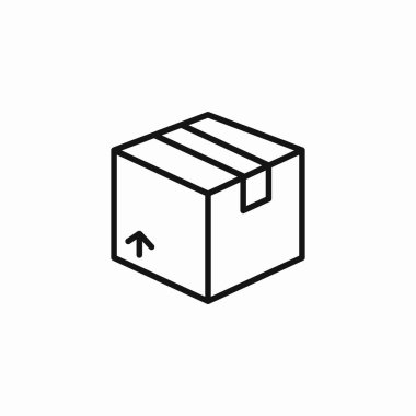 Mühürlü kargo kutusu simgesi işareti vektörü