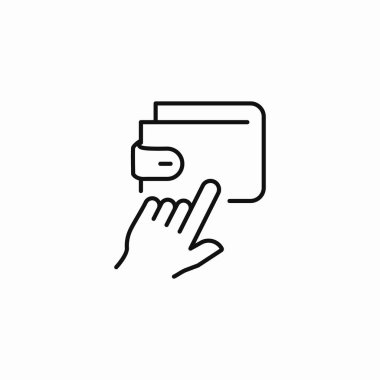 parmak vuruşları cüzdan simgesi işaret vektörü