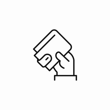 el ele tutuşan cüzdan simgesi işareti vektörü