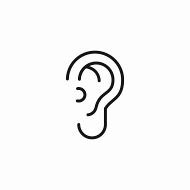 İnsan gövdesi kulak simgesi işaret vektörü