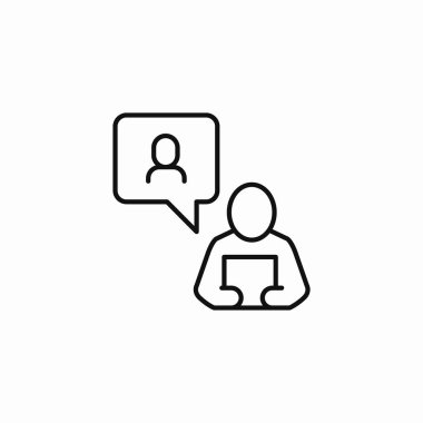 Röportajlı konuşan tablet simgesi işaret vektörü