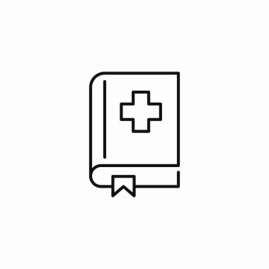 tıbbi rehber kitap simgesi işaret vektörü