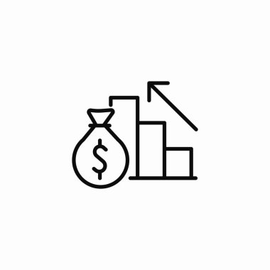 para çantası büyüme grafiği işaret vektörü