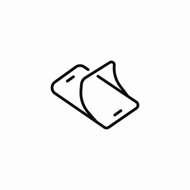 telefon ekranı koruyucusu simge işareti vektörünü soyuyor