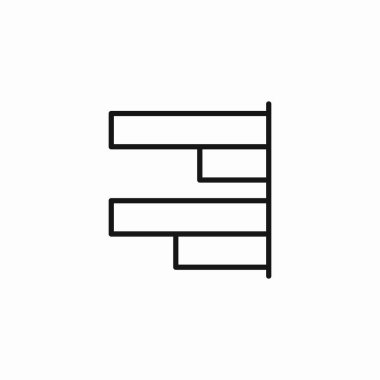 yatay çubuk grafik işareti vektörü