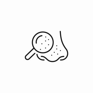 büyütülmüş burun derisi sorunları simge işareti vektörü