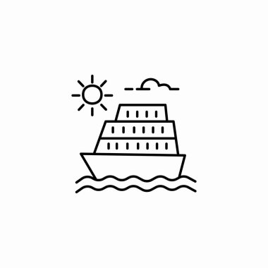 seyahat gemisi okyanus simgesi vektörü