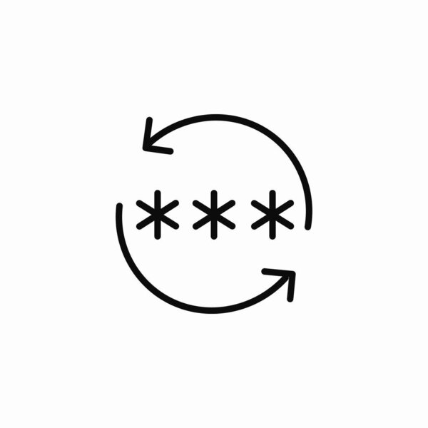 password reset cycle icon sign vector