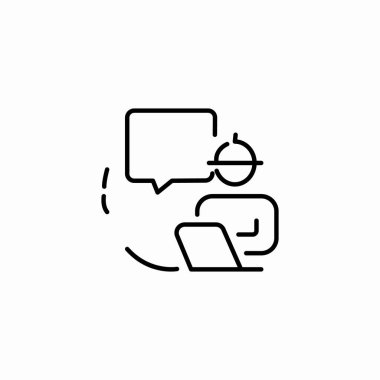 İşçi dizüstü sohbet simgesi işaret vektörü