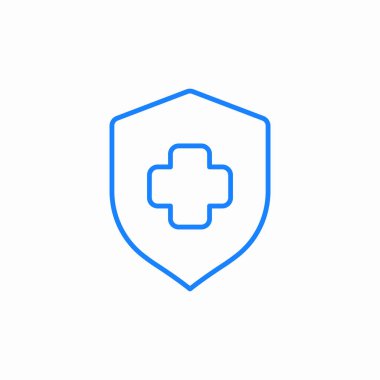 Çapraz simge işareti vektörlü tıbbi kalkan