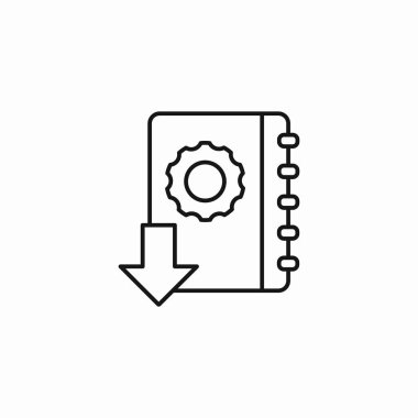 indirme ayarları elle simge işareti vektörü