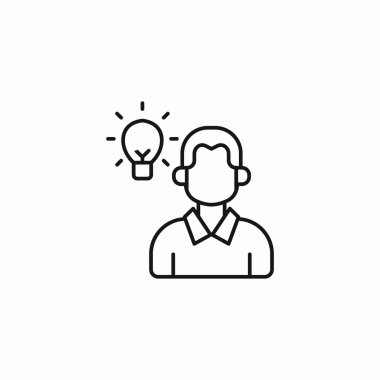 Kişi fikri ampul simgesi işaret vektörü