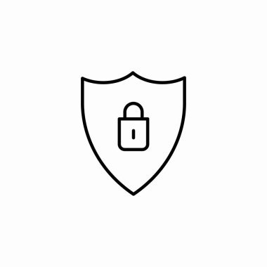 Güvenlik kilidi kalkanı simge işareti vektörü