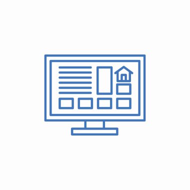 ev özellikleri monitör simge işareti vektörü