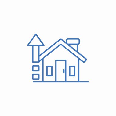 ev yüksekliği simgesi işareti vektörü