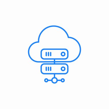 servr bulut ağ simgesi işaret vektörü