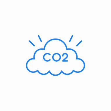 karbon emisyon simgesi işareti vektörü