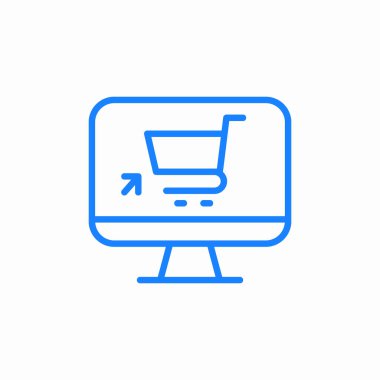 çevrimiçi alışveriş arabası simgesi işareti vektörü